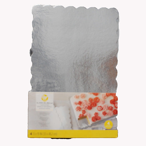 WILTON CAKE PLATTERS SILVER 13X19IN 4CT