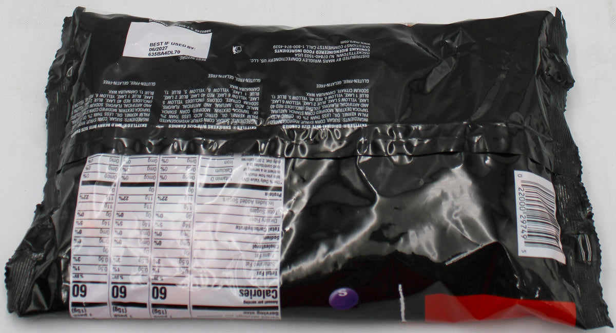 SKITTLES MIXED VARIETY HALLOWEEN FUN SIZE LAYDOWN BAG 10.53oz BB 6/30/2027