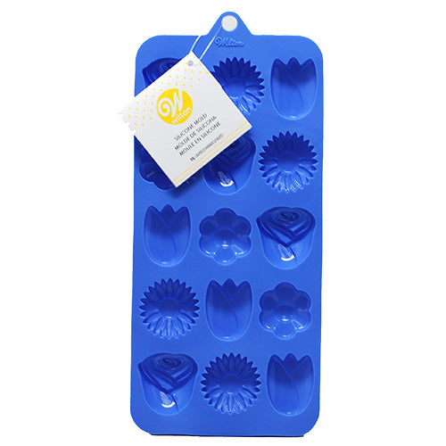 WILTON ROSE/TULIP/FLOWER SILICONE CANDY MOLD (15 CAVITY)