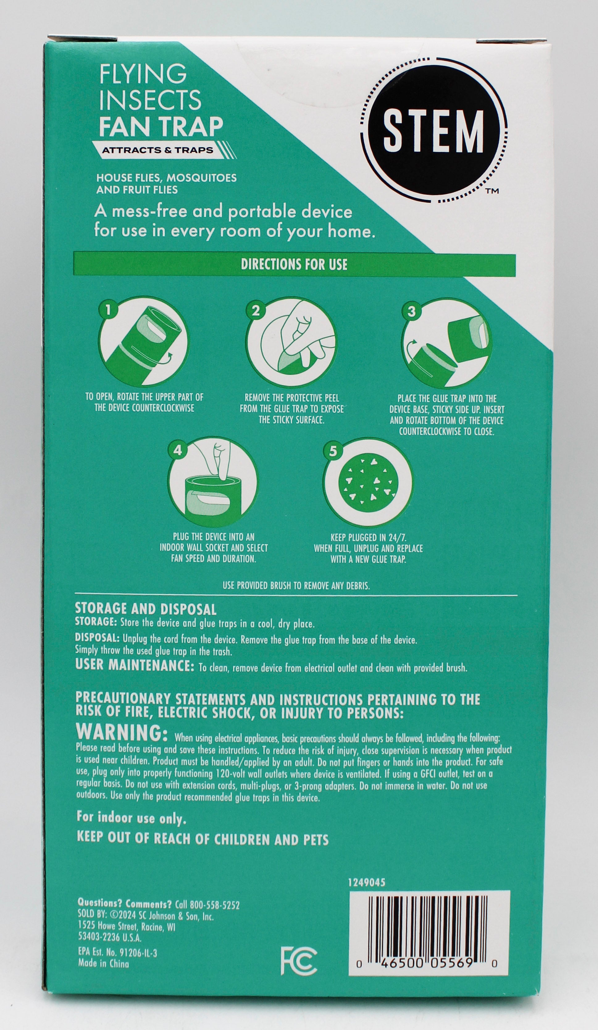 SP PEST2025 STEM FLYING INSECTS FAN TRAP 1 DEVICE + 15 REFILLS PRISTINE