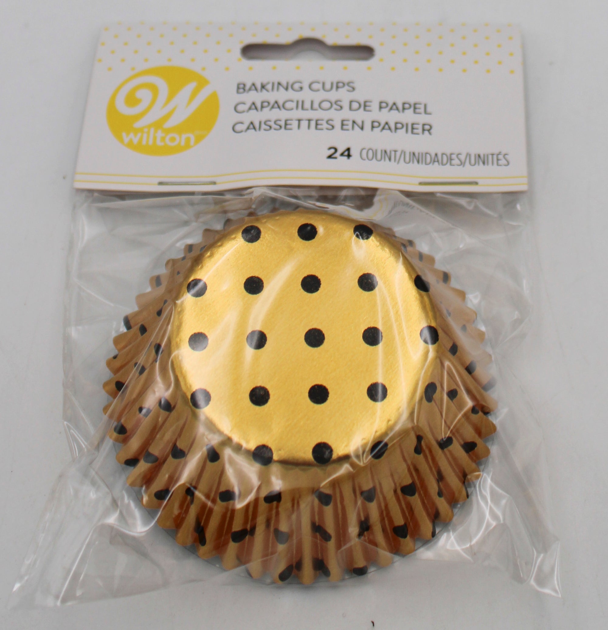 BAKING CUP FOIL GOLD DOT STANDARD 24 CT NI