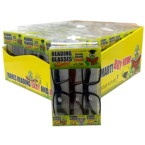 HANDYDANDY READING GLASSES 3CT-ASST