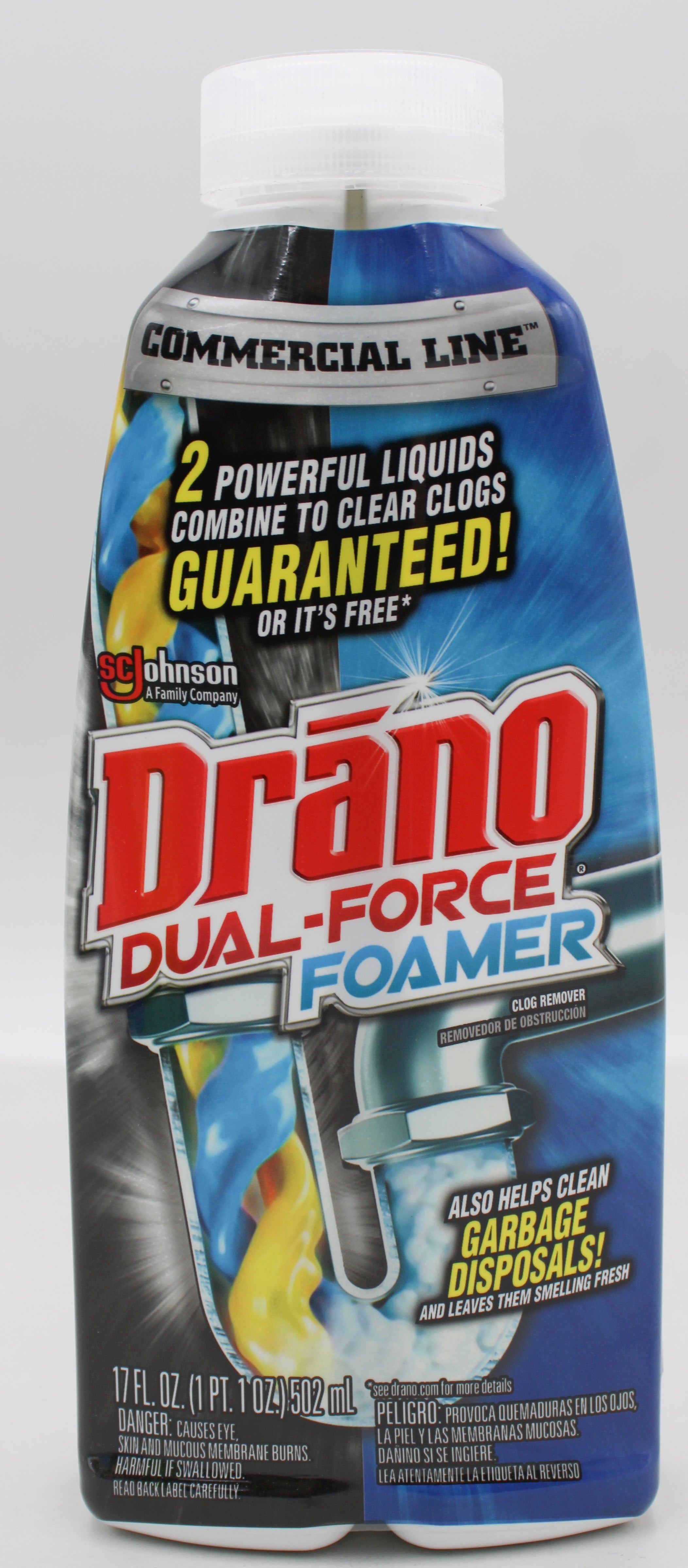 SP DRANO DUAL-FORCE FOAMER 17oz CLOG REMOVER