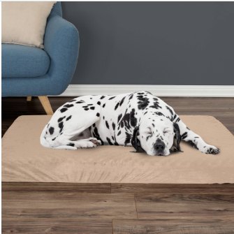 PETMAKER MEMORY FOAM DOG BED 2-LAYER TAN 46"x27"x4"