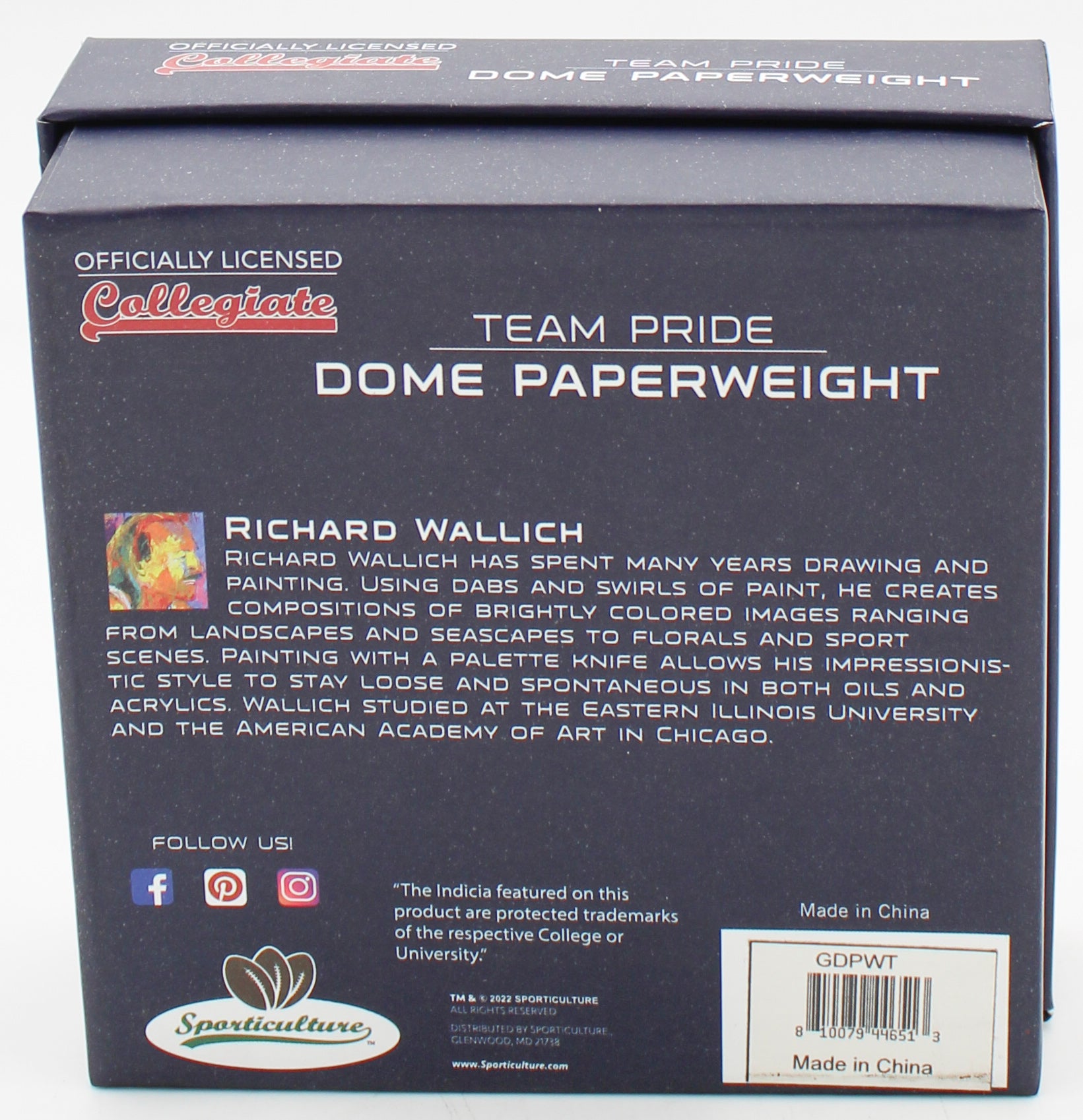 ALABAMA CRIMSON TIDE GLASS DOME PAPERWEIGHT 4"