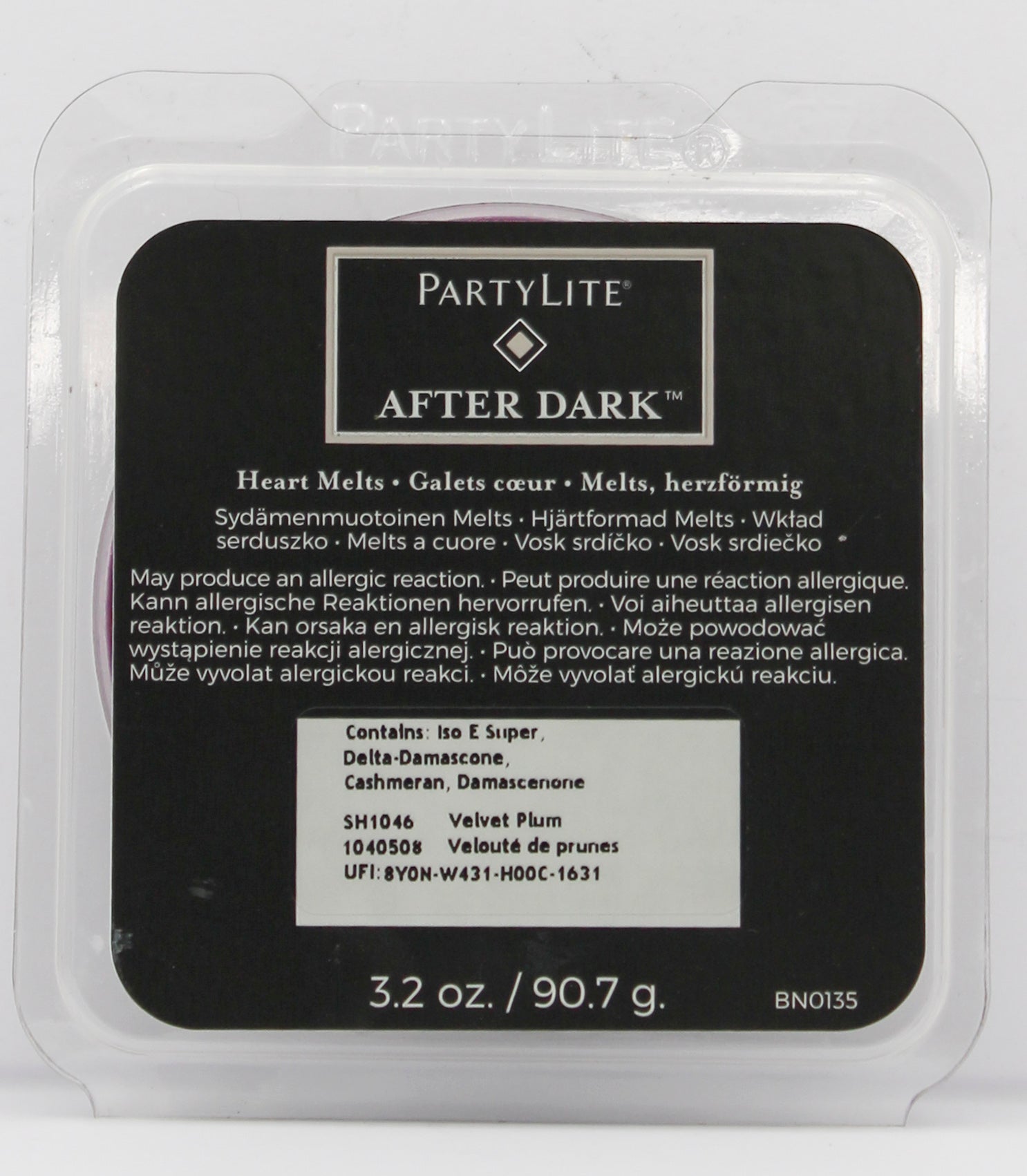 PARTYLITE AFTER DARK VELVET PLUM SCENT PLUS HEART MELTS 3.2oz