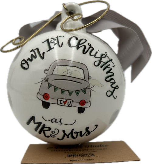 MR. & MRS. 1ST CHRISTMAS CERAMIC ORNAMENT