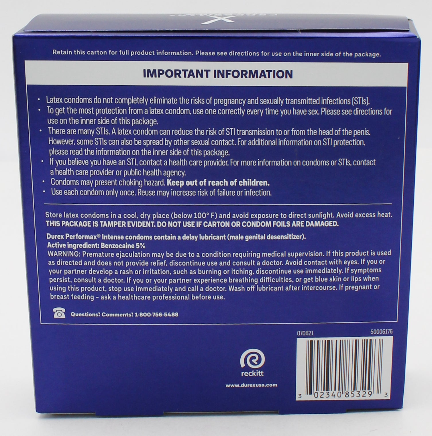 DUREX 24 PACK CONDOMS PERFORMANCE INTENSE REGULAR FIT EXP 7/30/2027