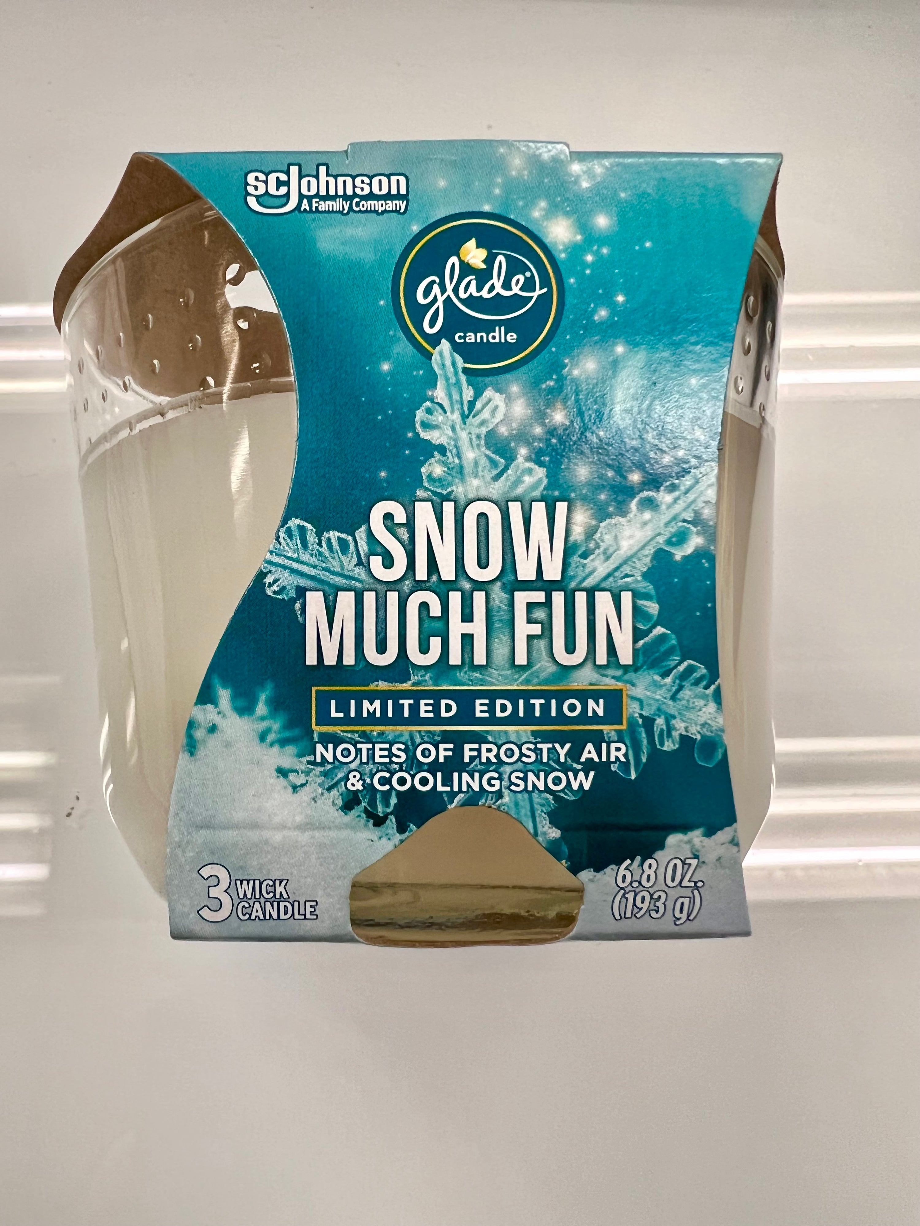 SP GLADE CANDLE (SNOW MUCH FUN) 3 WICK CANDLE 6.8 OZ