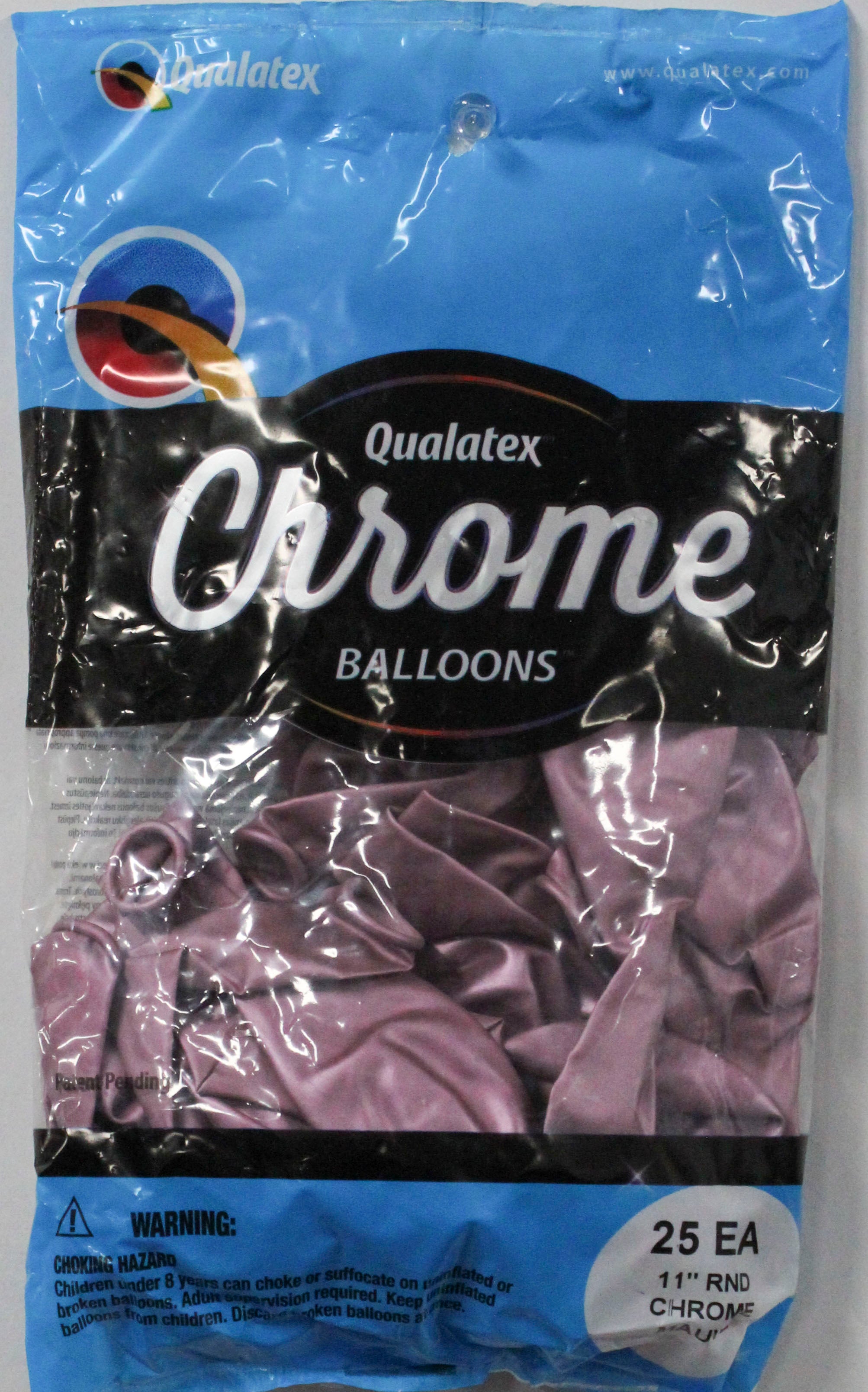 QX 11" Round Latex Balloons Chrome Mauve 25ct