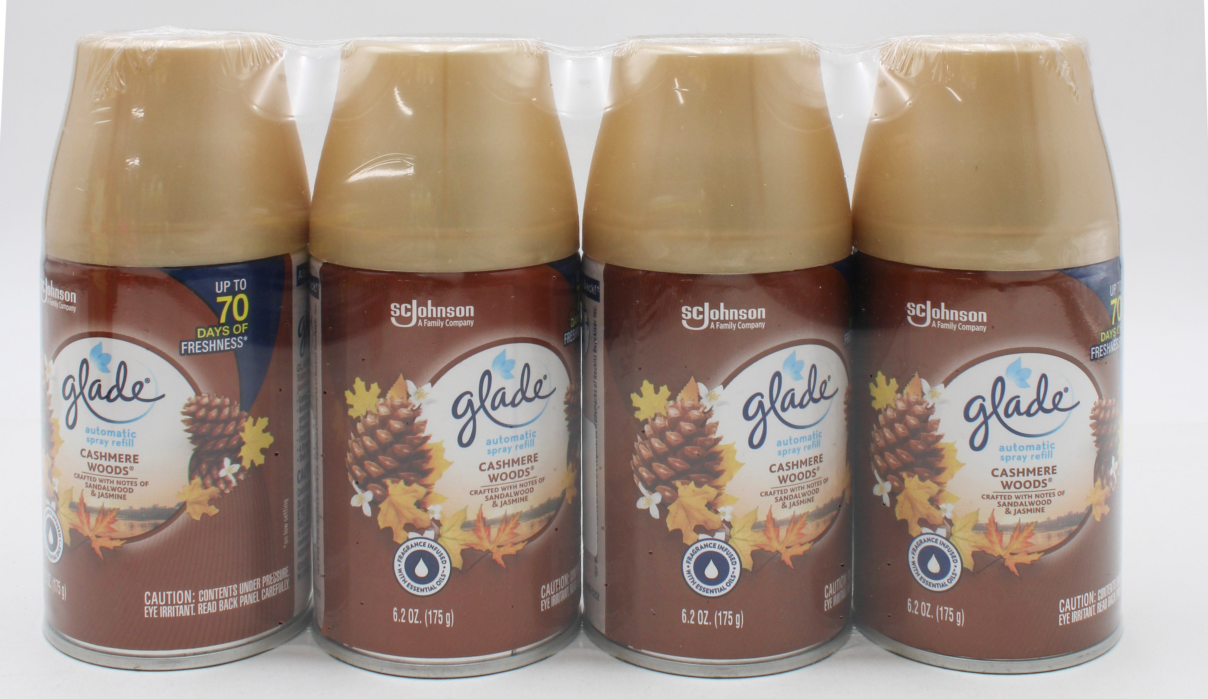 SP GLADE AUTO SPRAY REFILL 4PK 6.2oz CASHMERE WOODS