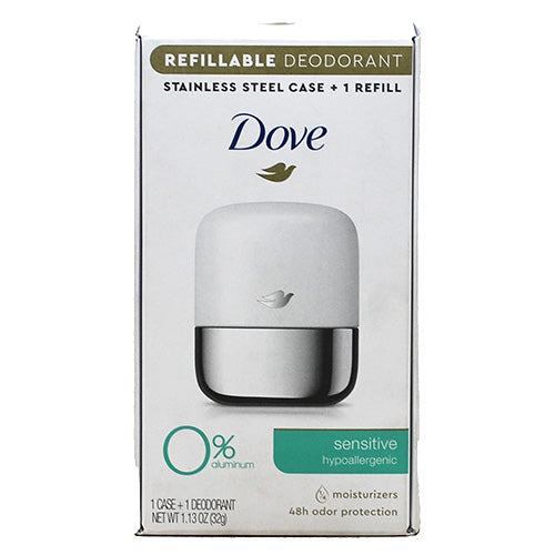 DOVE DEODORANT 1.13oz W/STNLSS STEEL CASE(EXP1/24)SENSTVE