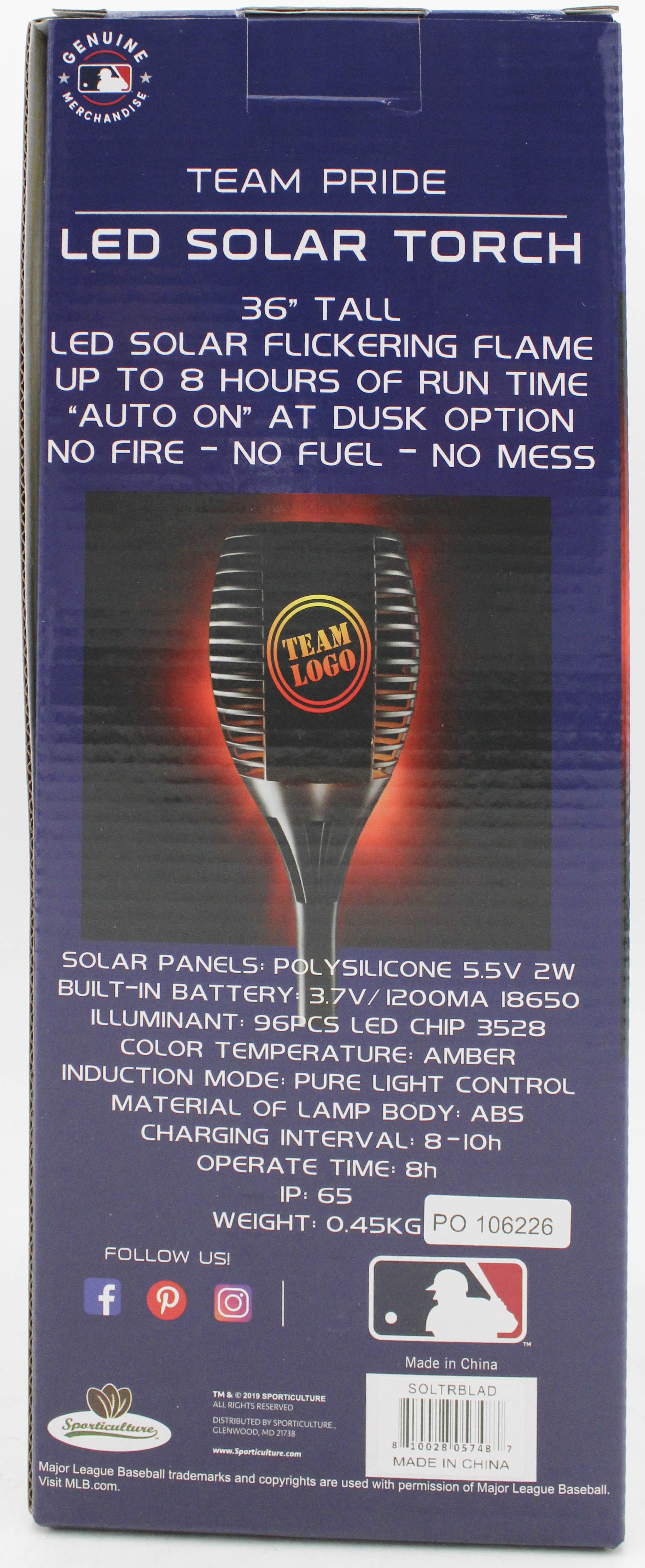 LOS ANGELES DODGERS LED SOLAR TORCH 36"