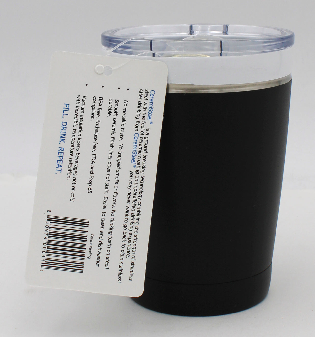 STAINLESS STEEL INSULATED TUMBLER MATTE BLACK 12oz.