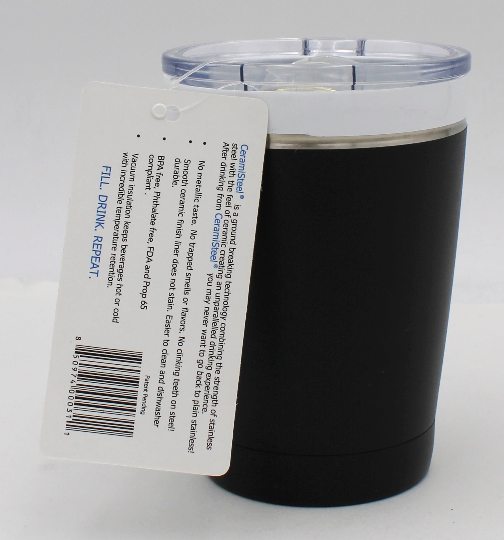 STAINLESS STEEL INSULATED TUMBLER MATTE BLACK 12oz.