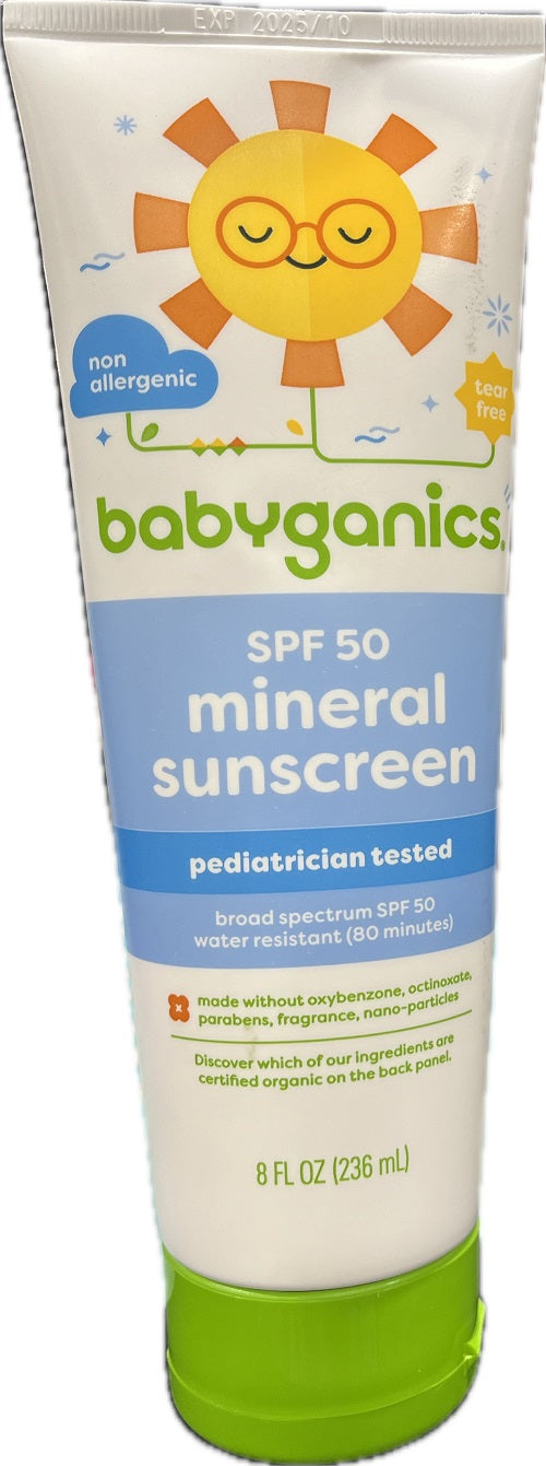 SP BABYGANICS SPF50 MINERAL SUNSCREEN 8oz