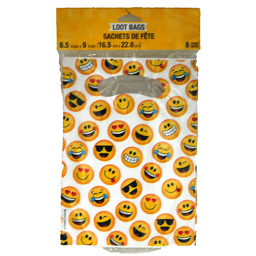 PARTY LOOT BAG 6.5x9"/8CT-EMOJIONS