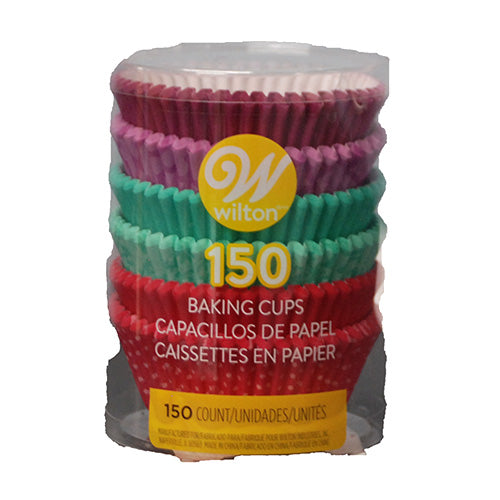 WILTON BAKING CUP PINK PURPLE TURQUOISE STANDARD 150CT