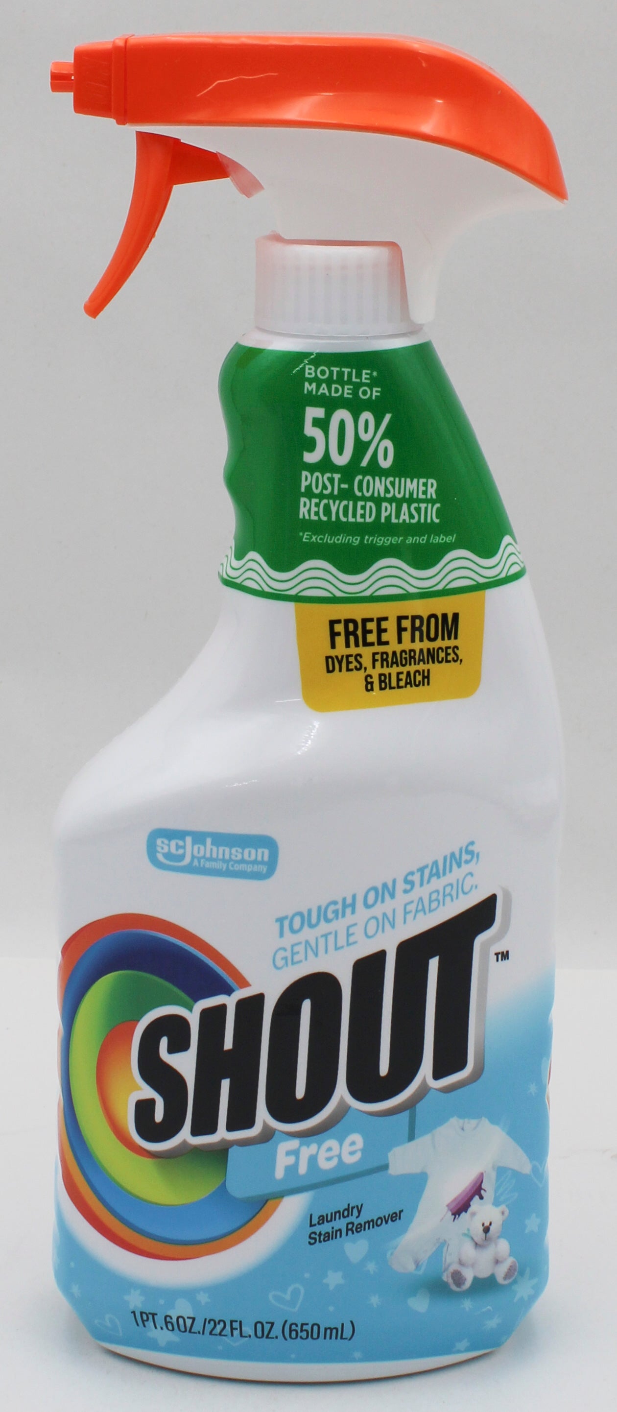 SP SHOUT LAUNDRY STAIN REMOVER FREE FROM DYES, FRAGANCES & BLEACH 22FL oz