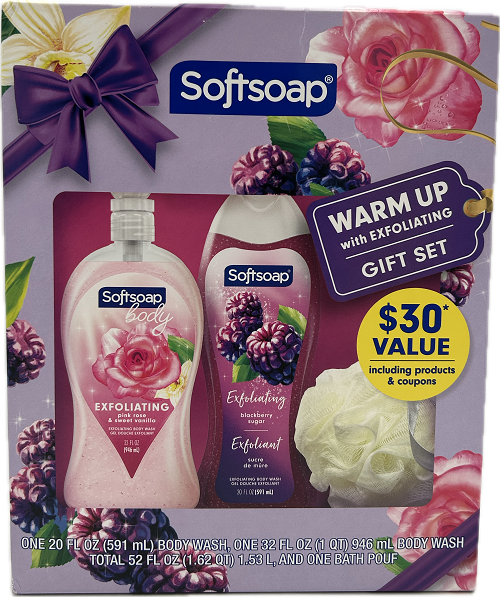 SOFTSOAP EXFOLIATING BODY WASH 2pc GIFTSET MIXED NI