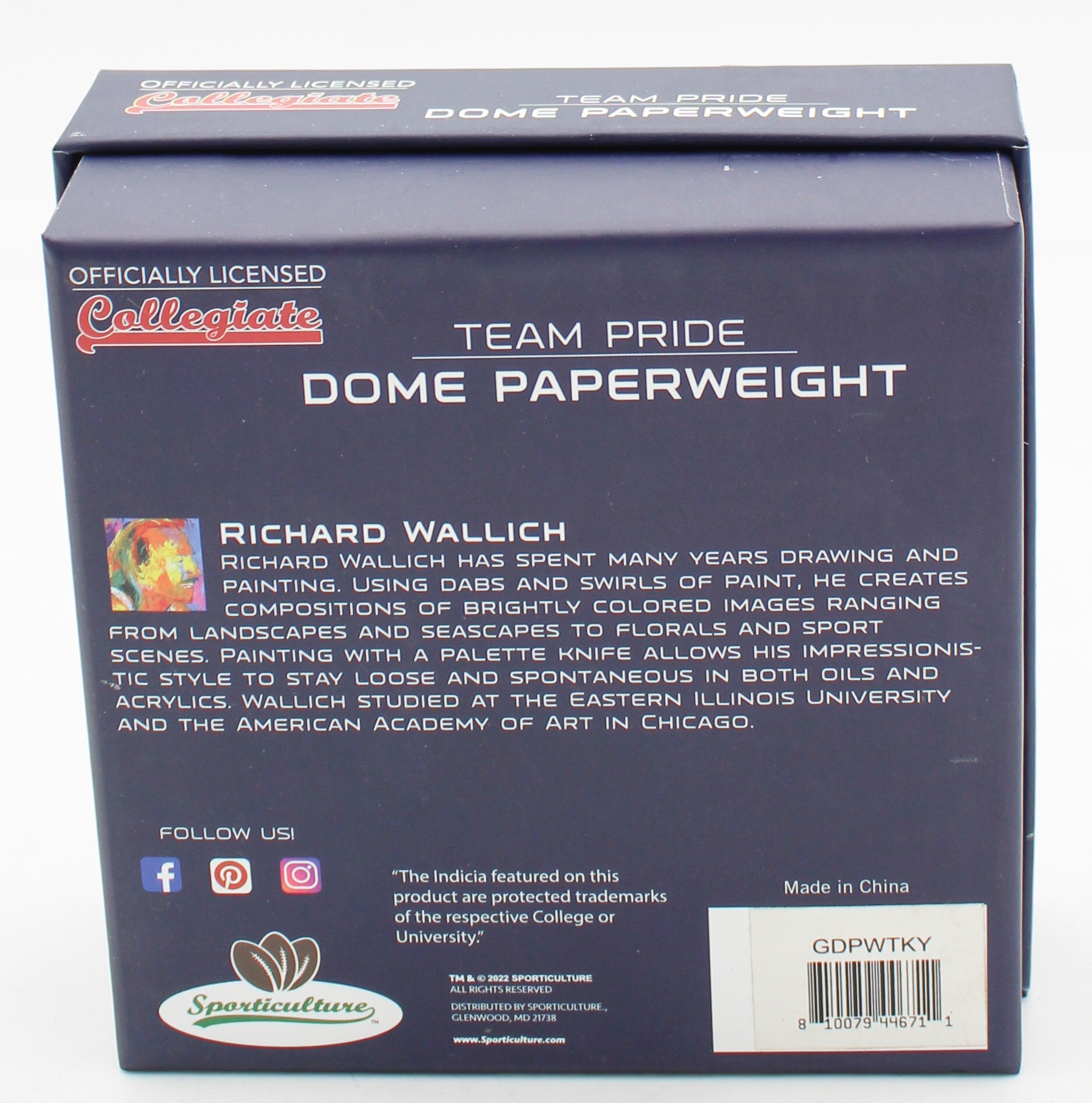 KENTUCKY WILDCATS GLASS DOME PAPERWEIGHT 4"