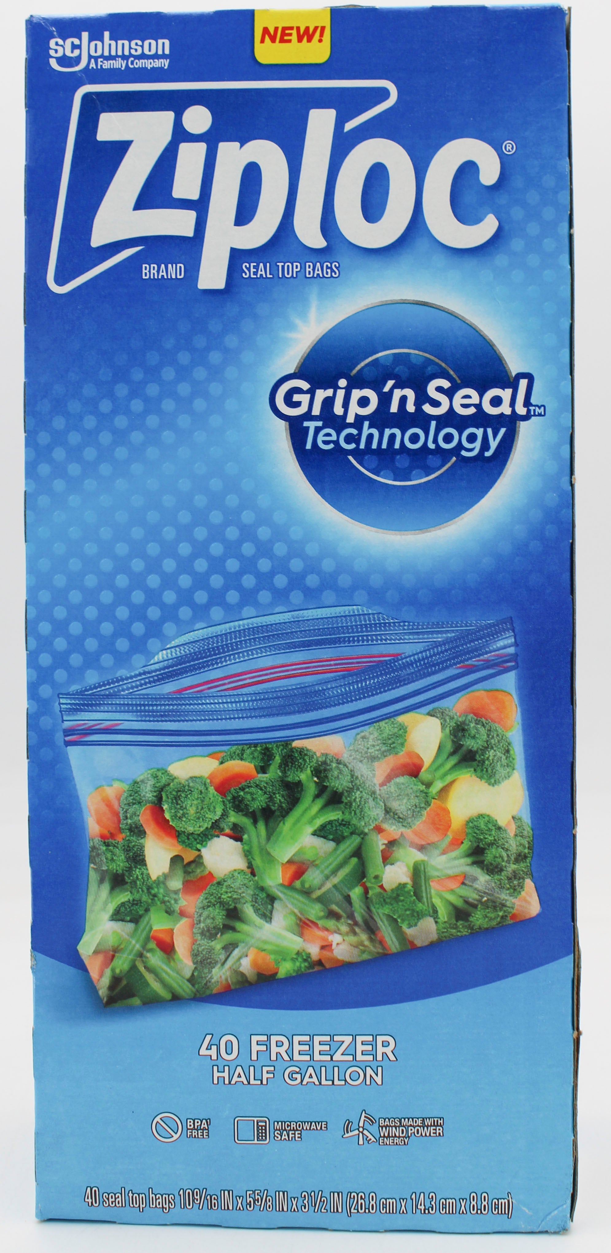 SP ZIPLOC BAG 40CT FREEZER HALF GALLON (IMPERFECT)