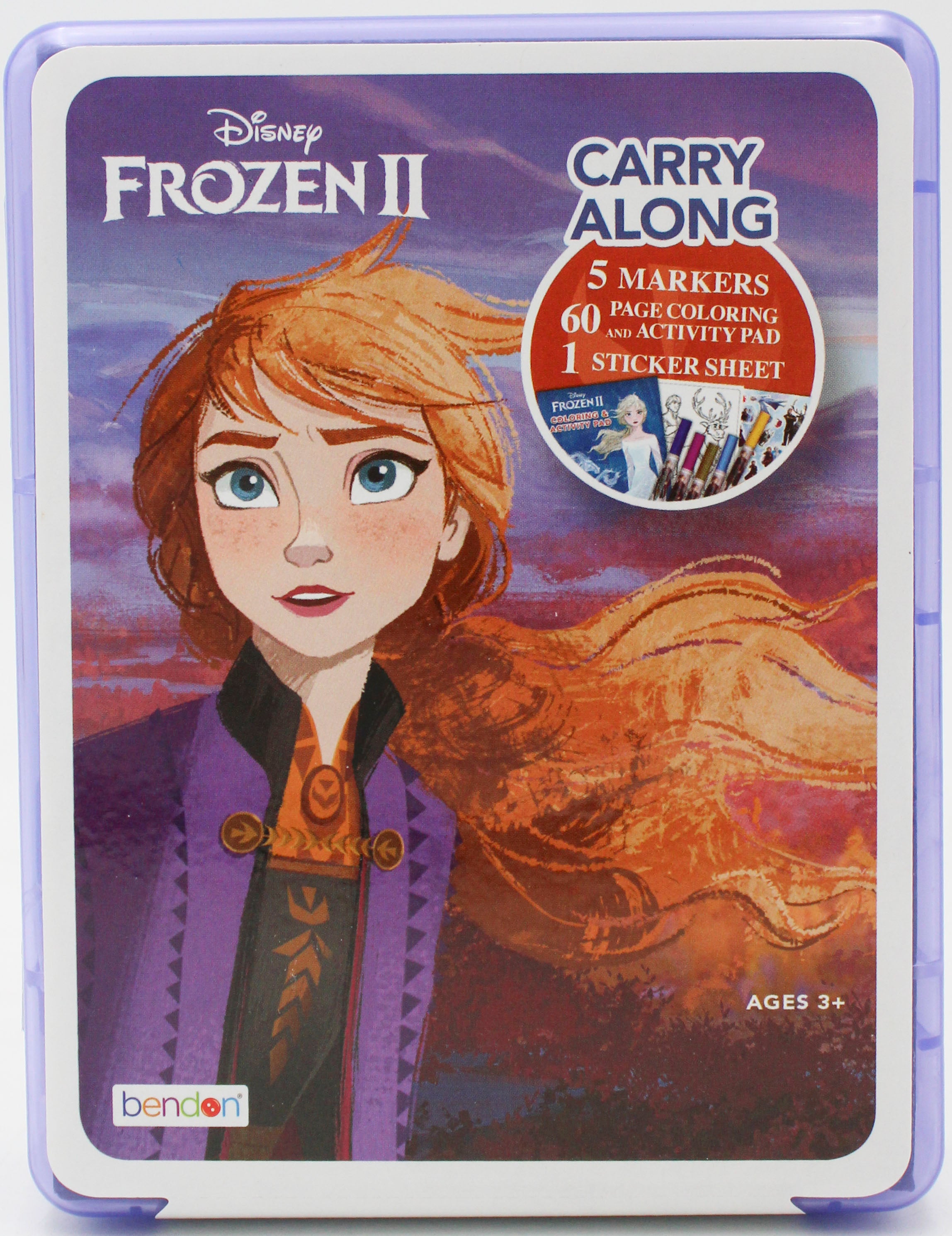 BENDON FROZEN II CARRY ALONG  W/5 MARKERS 60PG ACTIVITY PAD 1 STICKER SHEET PP$5