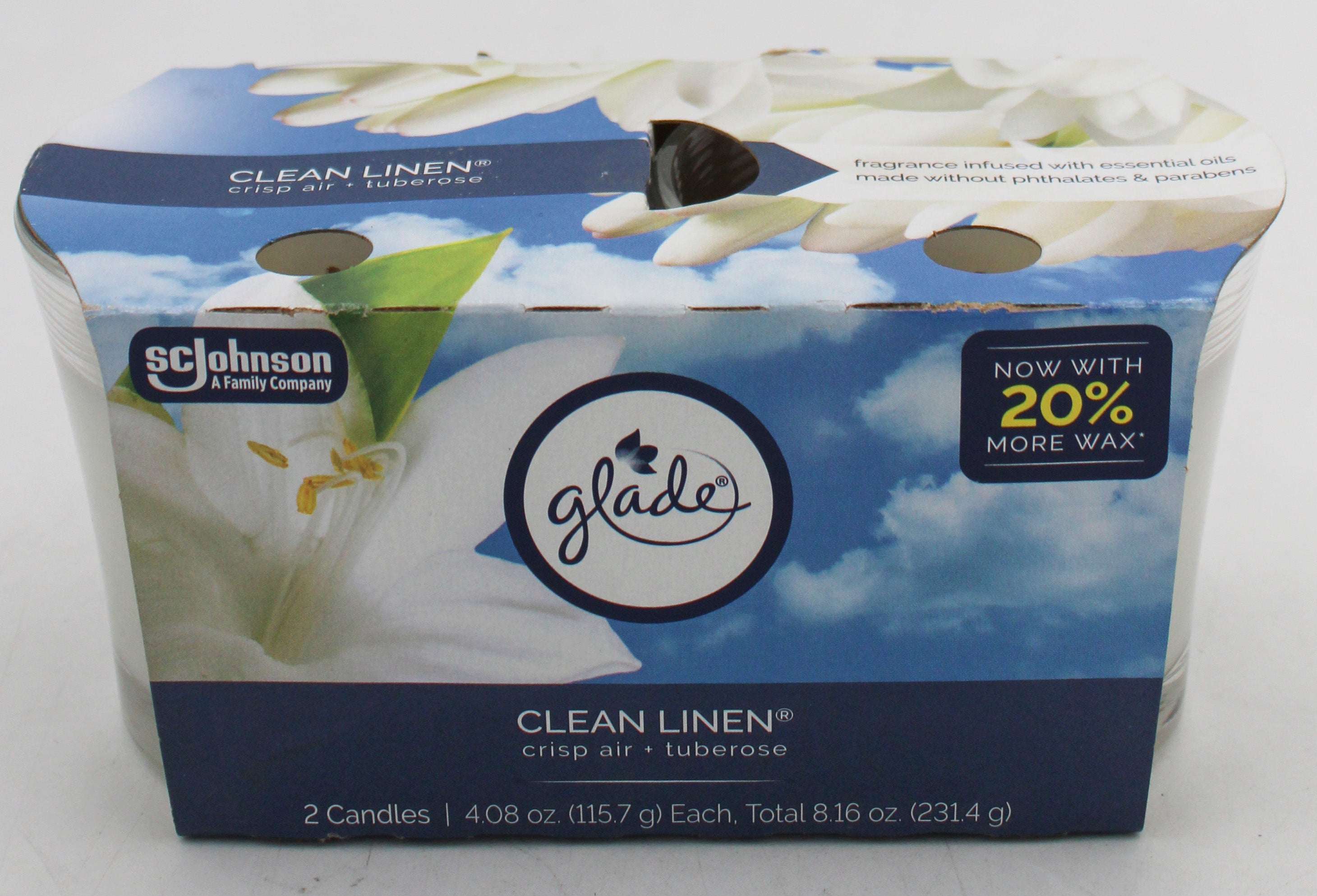 SP GLADE CANDLES 2PK 4.08oz CLEAN LINEN-