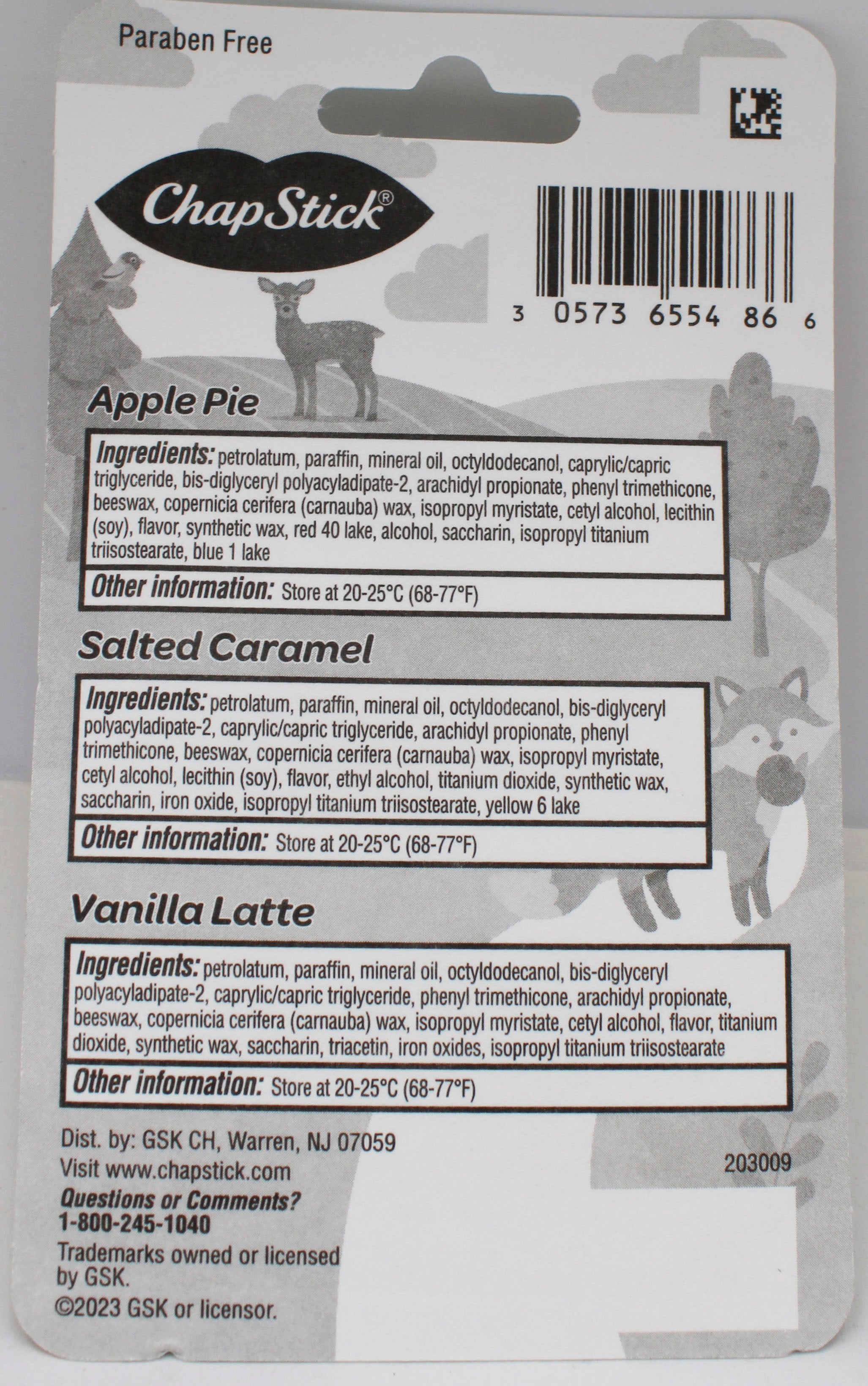 CHAPSTICK 3CT FALL FAVORITES .45oz exp 5/31/2027