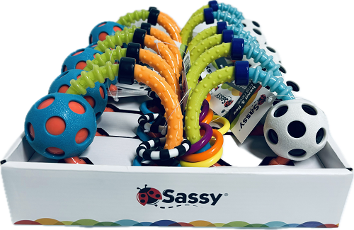SASSSY BEND & FLEX RING RATTLE COUNTER DISPLAY ASSORTED COLOR NI