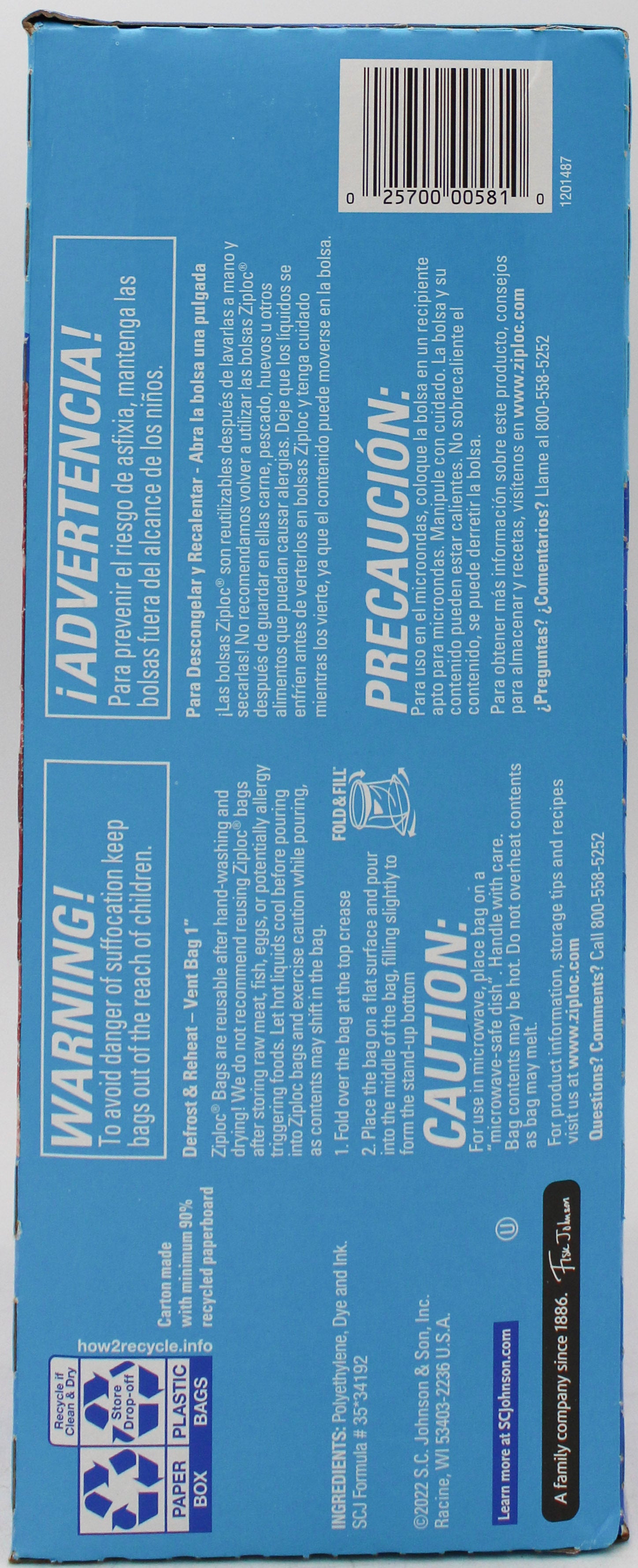 SP ZIPLOC FREEZER GALLON BAGS 80CT.