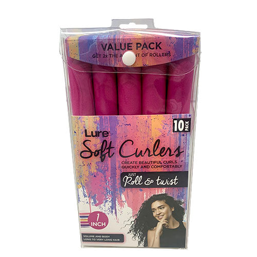 ROLL/TWST SOFT CURLERS 1"/10CT-BRRY.