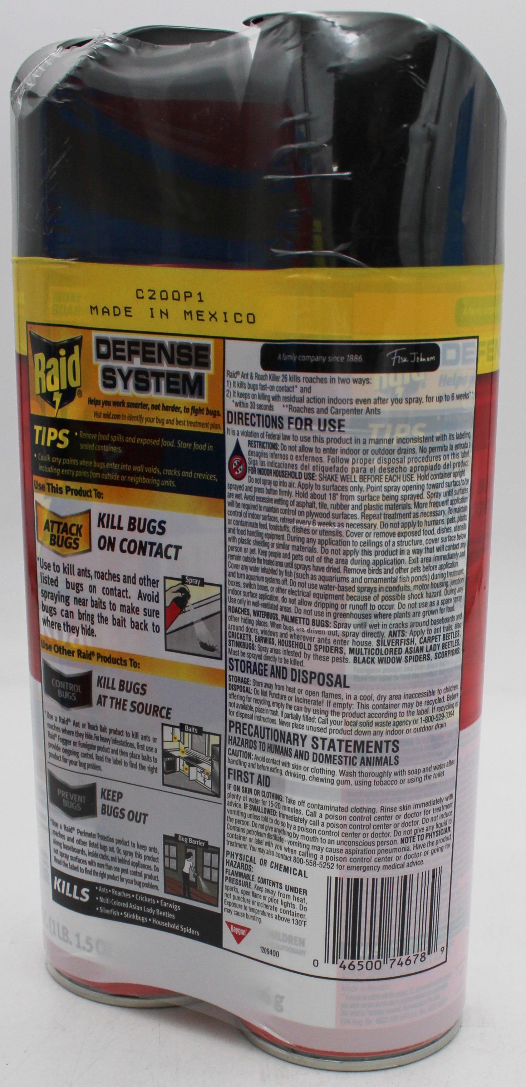 SP RAID ANT & ROACH 2PK 17.5oz FRAGRANCE FREE