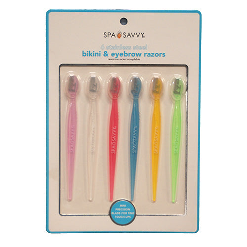 SPA SAVVY BIKINI & EYEBROWN RAZORS 6PACK NI
