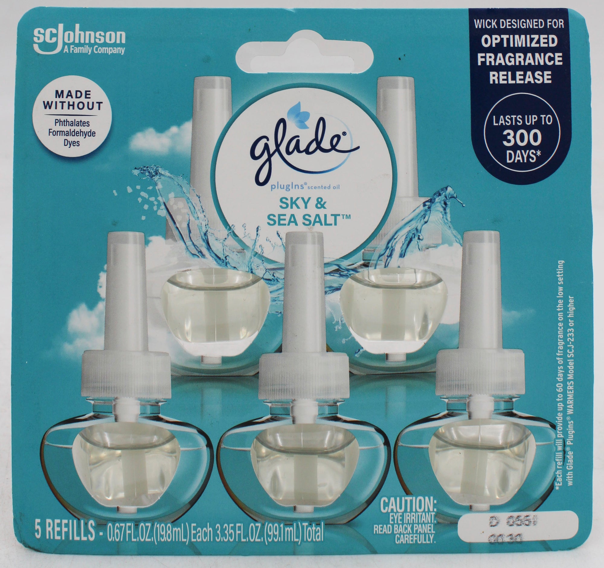SP GLADE PLUGINS SCENTED OIL  5CT REFILLS 0.67oz SKY & SEA SALT