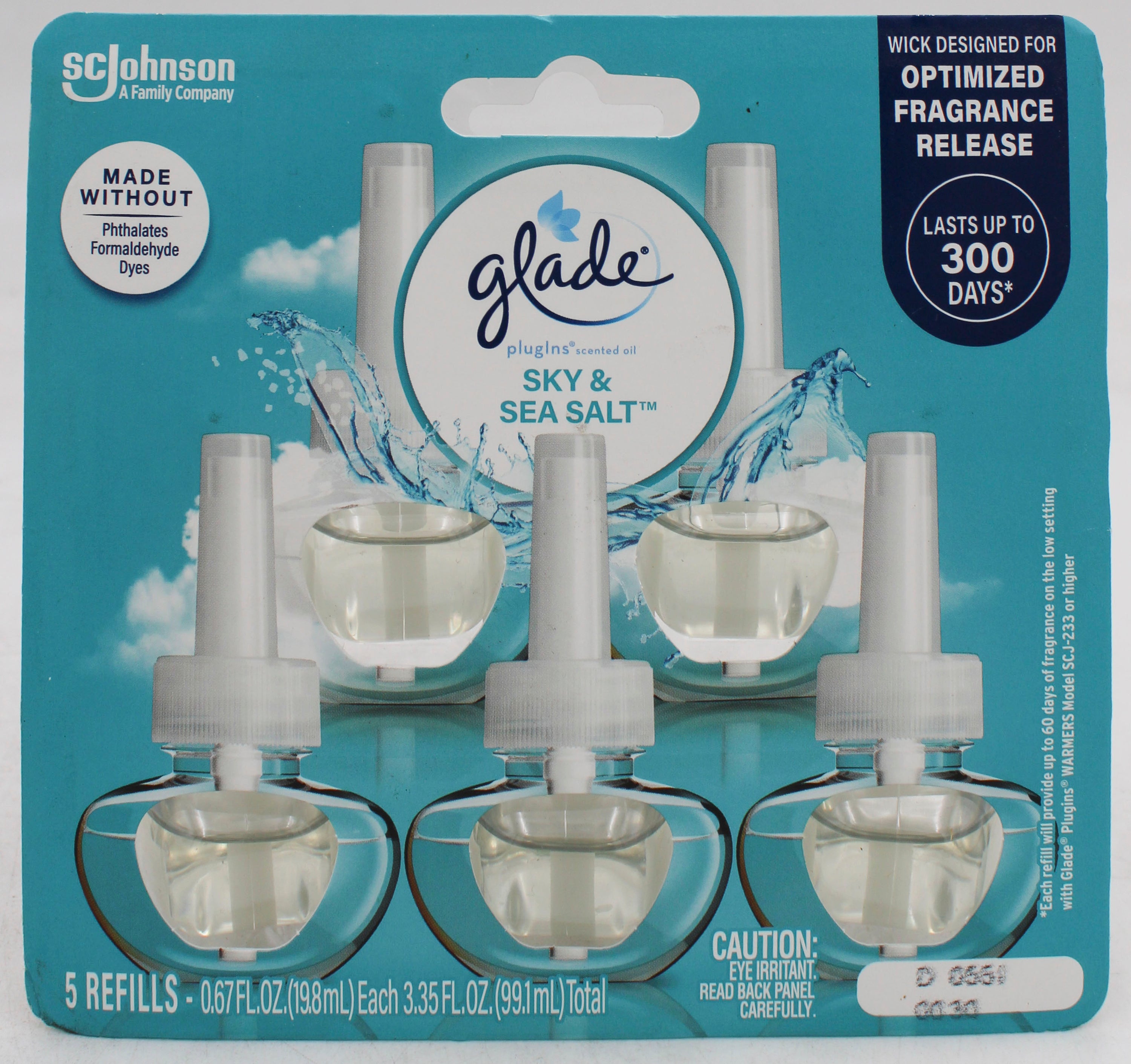 SP GLADE PLUGINS SCENTED OIL  5CT REFILLS 0.67oz SKY & SEA SALT