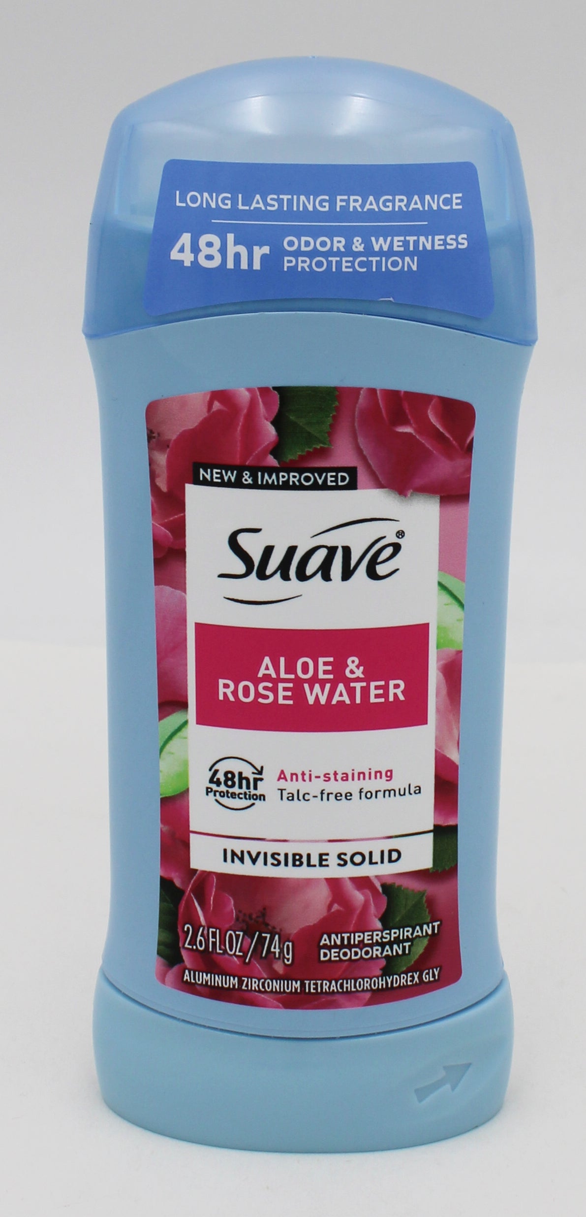 SUAVE INVISIBLE SOLID ALOE + ROSE WATER  2.6z.