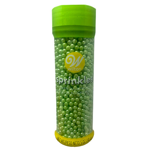 WILTON PEARLZD SUGAR SPRNKLES 5oz-GRN.