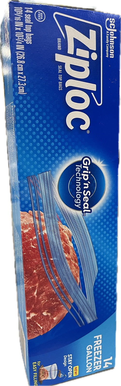 SP ZIPLOC FREEZER BAG 14CT/GLLN SIZE