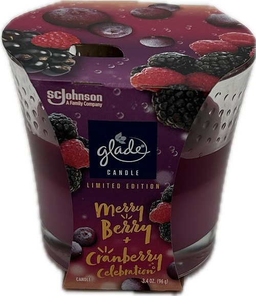 Glade 2-in-1 Candle Merry Berry & Cranberry 3.4oz