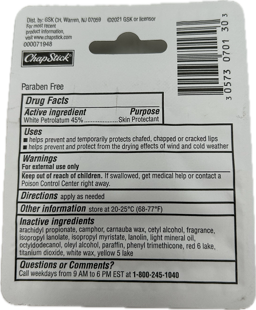 CHAPSTICK CLASSIC ORIGINAL 3PK 0.15oz EXP.8/31/2026