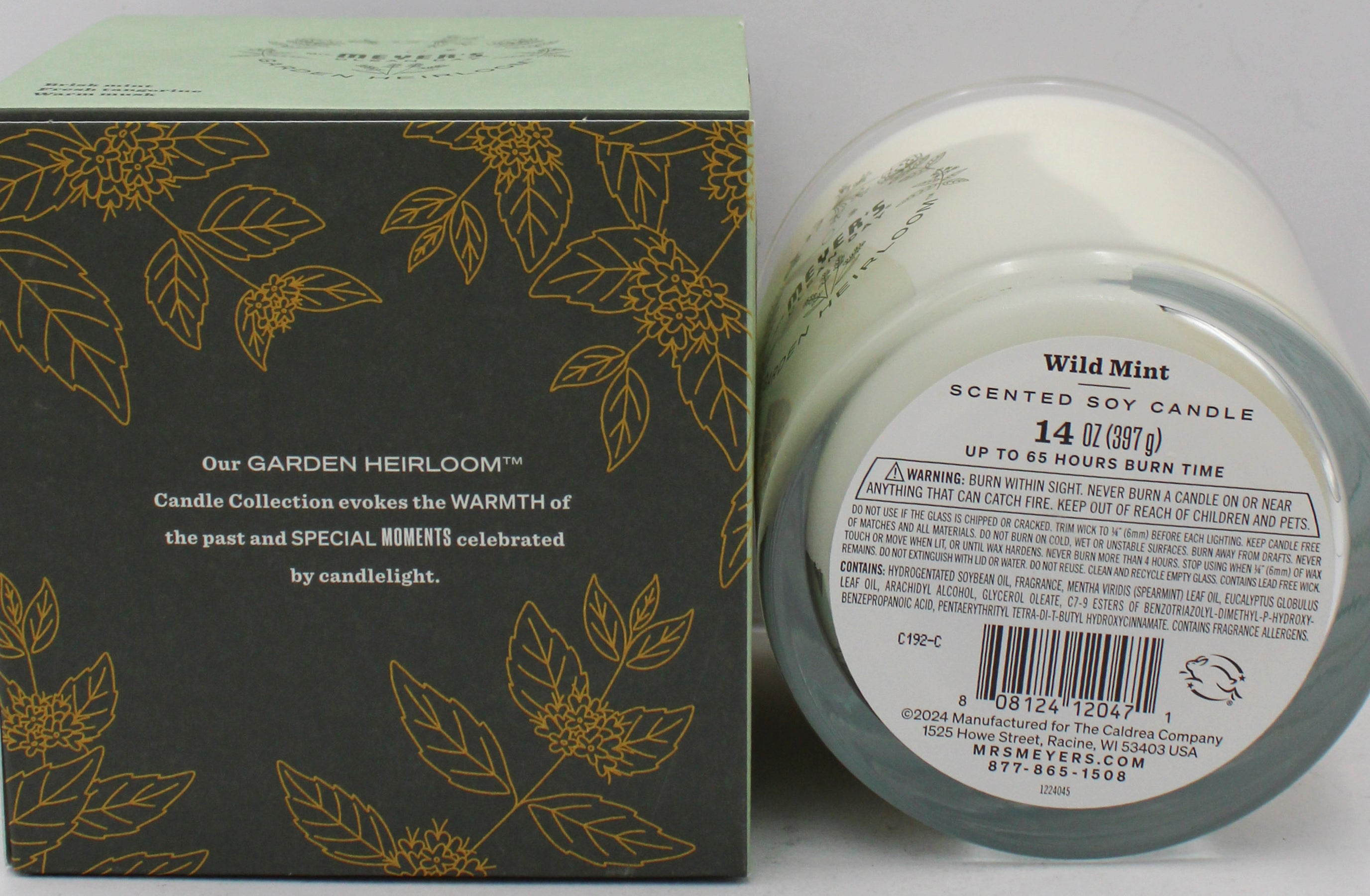 MRS MEYERS PREMIUM CANDLE WILD MINT 14oz. US