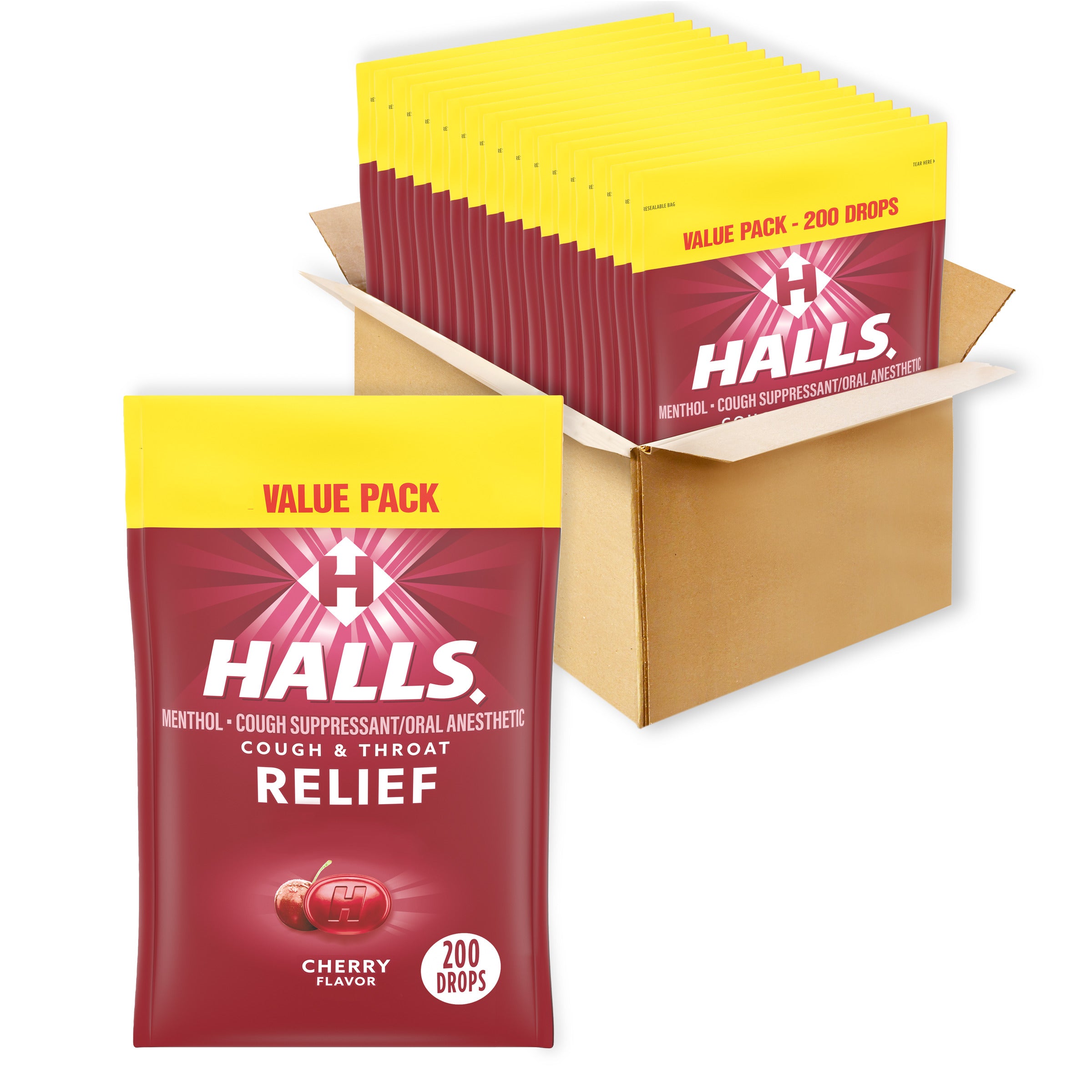 HALLS 200P CHERRY BAG 16  exp 6/9/2025