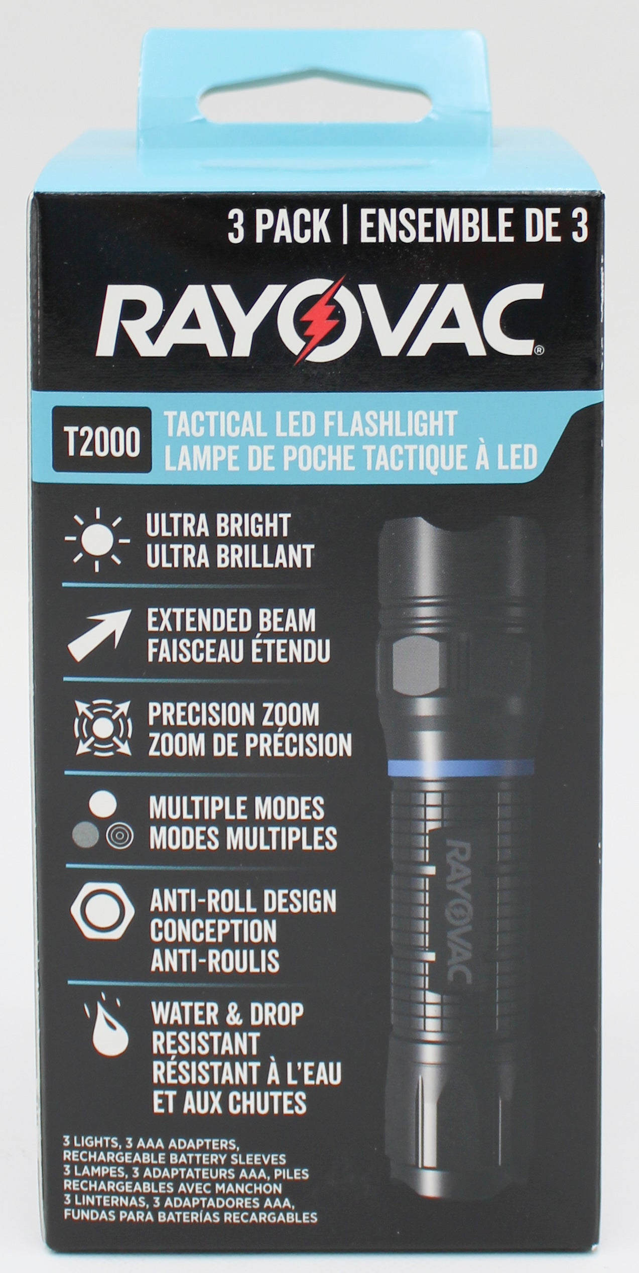 3 pack rechargeable flashlight 3000 Lumen making it a great value for keeping multiple lights ready in different locations Bright Tactical Flashlight - 3