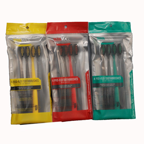 MANMADE TOOTHBRUSH 4PACKS-SOFT NI