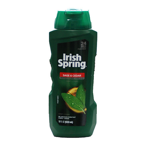 IRISH SPRING FACE+BODY WASH 18OZ-SAGE&CEDAR NI