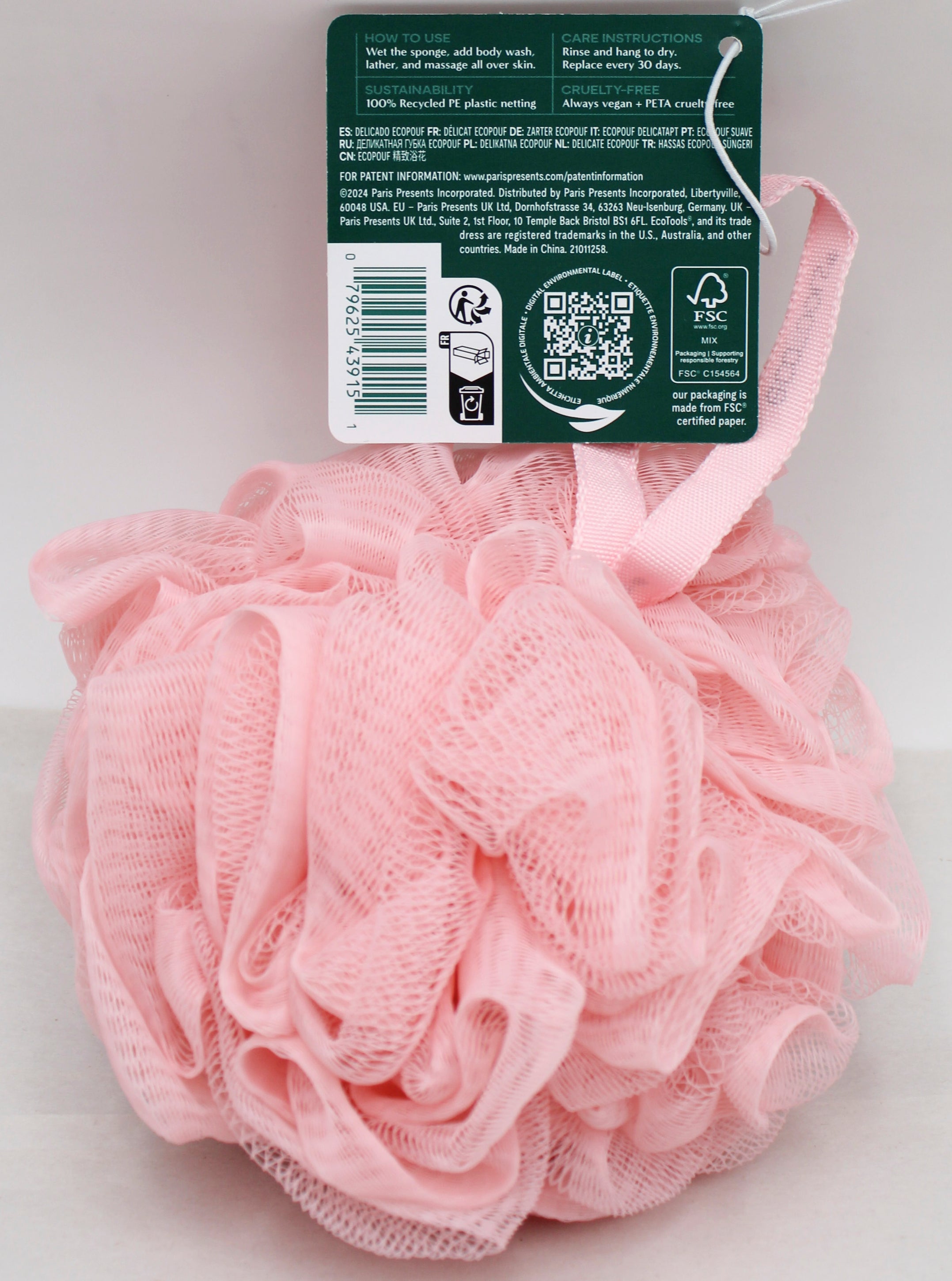 EcoTools Pink Bath Pouf - Bulk Pack