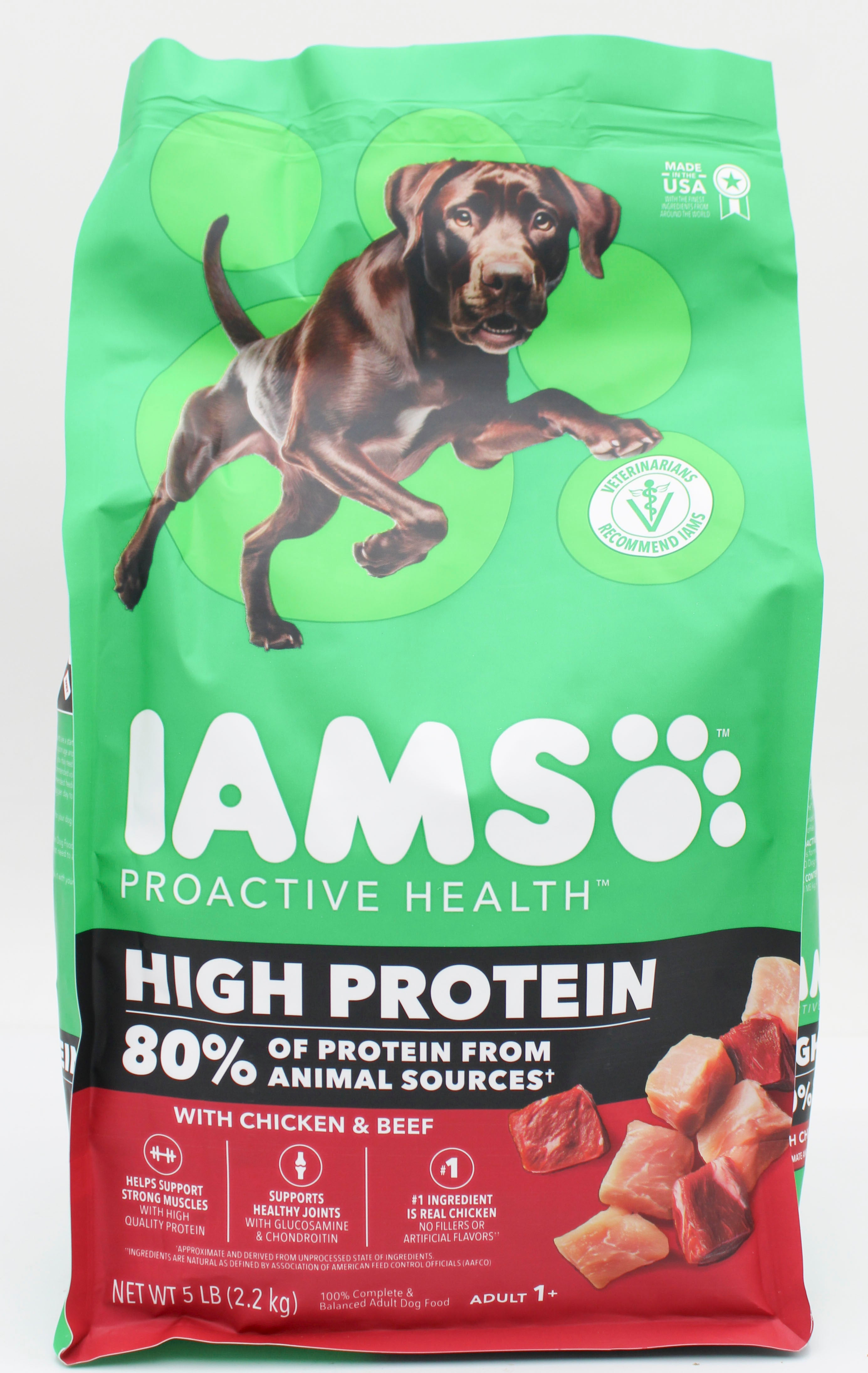 IAMS PROACTIVE HEALTH HIGH PROTEIN CHICKEN & BEEF DOG FOOD 5 LB BB 3/3/2027