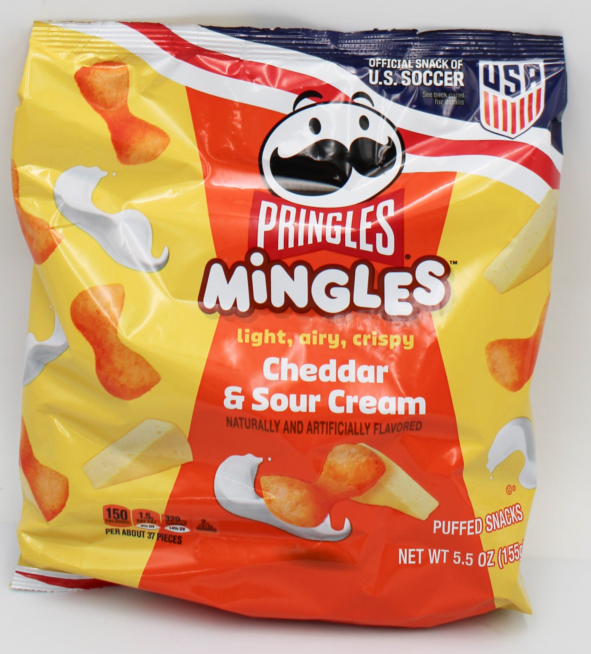 PRINGLES MINGLES PUFFED SNACKS CHEDDAR & SOUR CREAM 5.5 Oz BB 1/22/27 NI