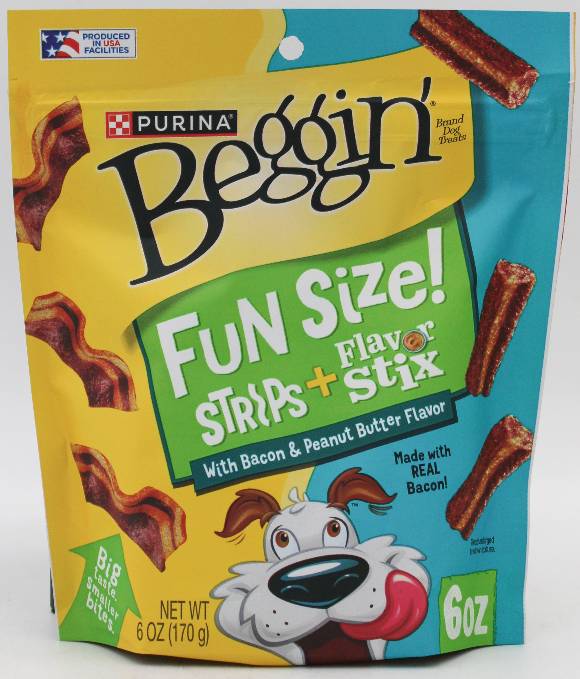 PURINA BEGGIN' FLAVORSTIX PEANUT BUTTER BACON 6oz EXP 6.30.26 NI